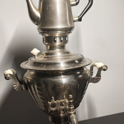 Vintage Soviet electric samovar with teapot, functional