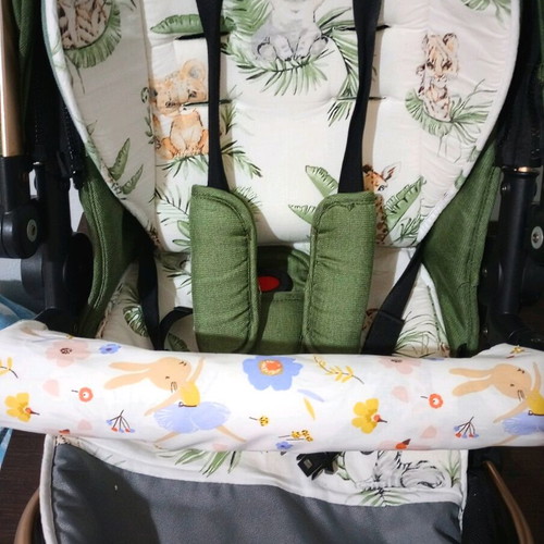 Stroller bar cushion new with flower and bunny design