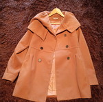 Camel mid-length coat like new, size M