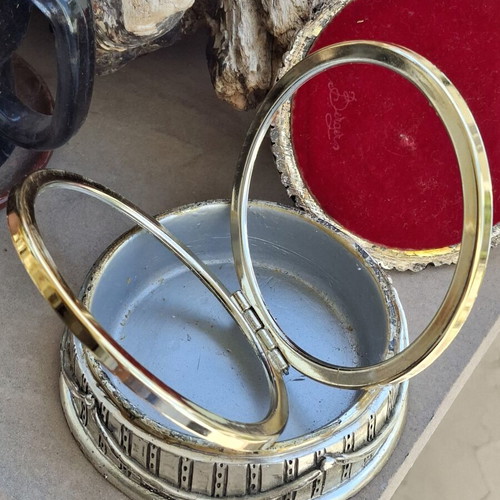 Vintage metal jewelry box Berger used, baroque style