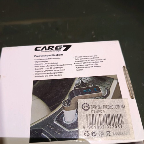 Bluetooth car adapter with USB and MicroSD card like new