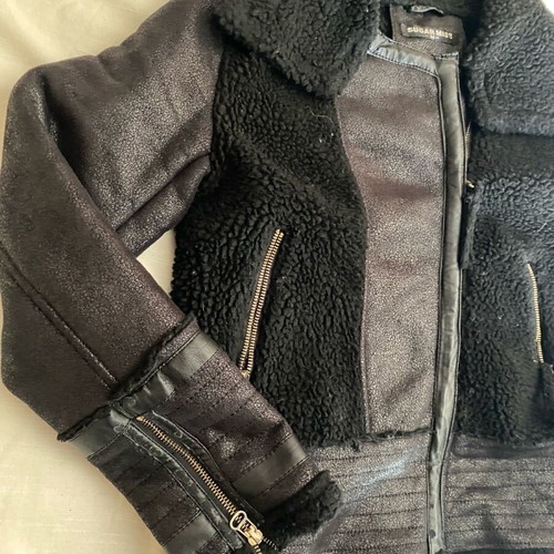 Black mouton jacket medium used