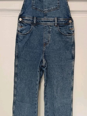 Denim salopette like new, straight leg, blue, size M