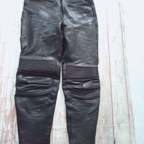 Vanucci leather motorcycle pants used No 48 with knee protectors