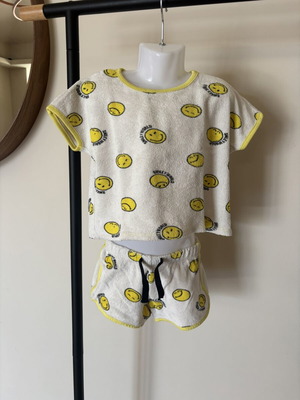 Terry fabric baby set Zara 3 years with smiley design like new