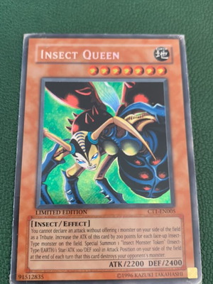 Insect Queen Secret Rare CT1 Yu-Gi-Oh! Card used, vintage