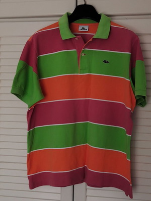 Lacoste ριγέ polo μπλουζάκι μέγεθος 6 (L) σαν καινούργιο, πολύχρωμο