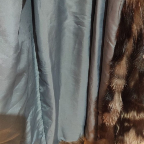 Renard fur coat new from fox in brown and white tones