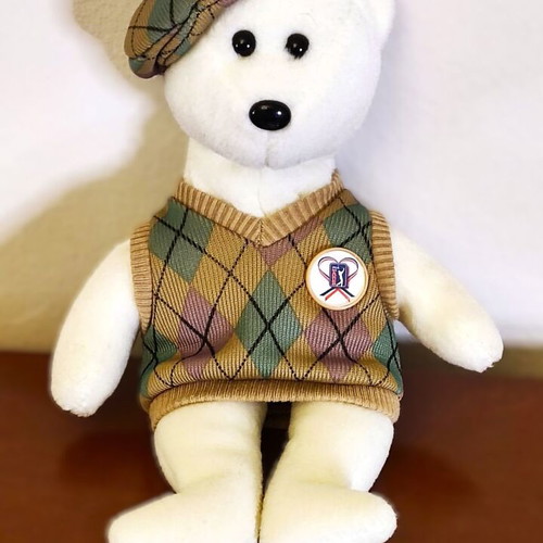 Ty Tour Teddy PGA Golf Bear plush toy like new