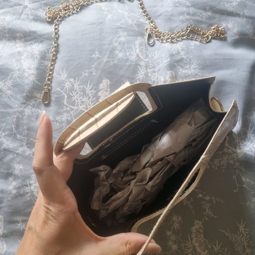 Evening bag new with croco texture, shoulder style