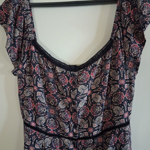 Attrattivo Maxi Dress like new, viscose, black with pink and blue pattern