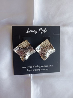Earrings new, stainless steel, silver color