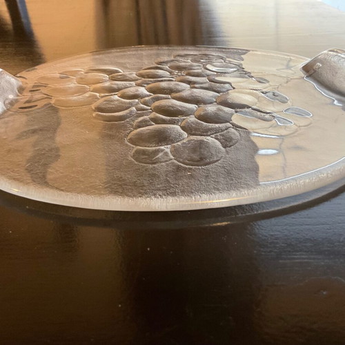 Kosta Boda Ann Warff Grapes crystal cheese platter like new