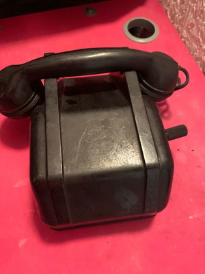 Crank telephone used from 1958, non-functional