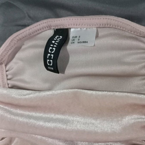 H&M Velvet Off Shoulders Top Pink New