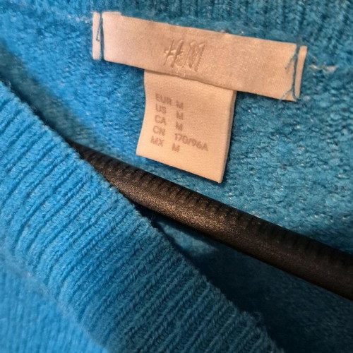 H&M knitted sweater like new, size M, blue