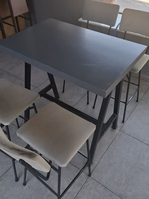 Stand and stools used, 5 medium-height stands and 20 medium-height stools