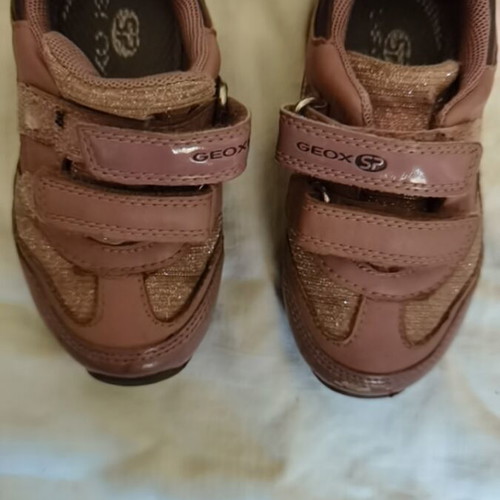 Geox Heira Girl children's athletic shoes used, size 25, pink/beige