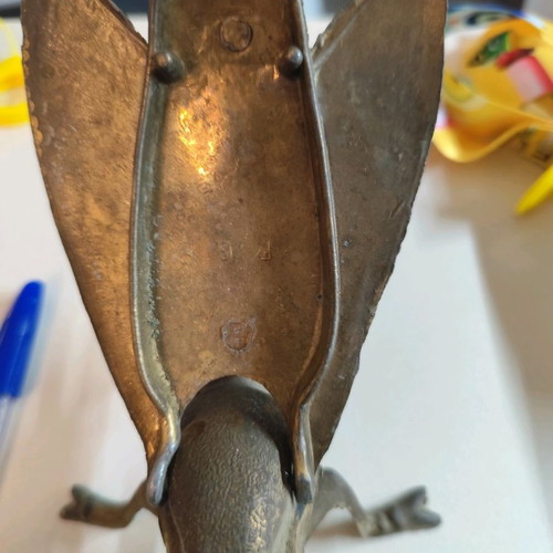 Set of 2 vintage brass bee ashtrays used