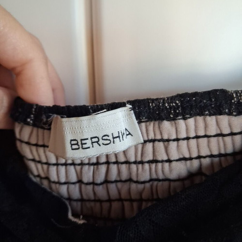 Bershka Lace Strapless Dress like new, black and beige
