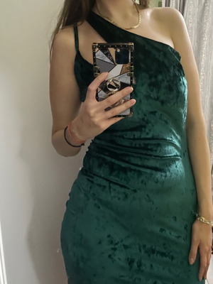 Velvet dress used, green, size L