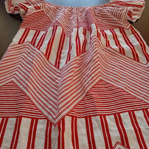 Anel dress cool, red and white, size small, loose fit