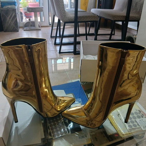 Super Mode ankle boots new, gold patent leather, size 36