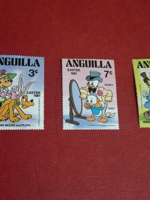 Disney stamp set Easter 1981, like new, pack of 3