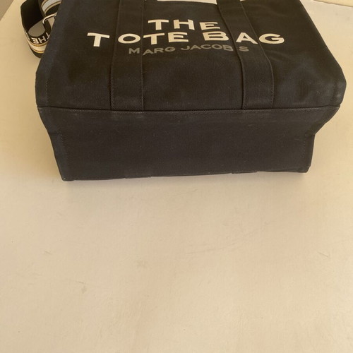 Marc Jacobs The Tote Bag Medium, black cotton canvas shoulder bag