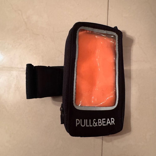 Phone armband case like new, black and orange