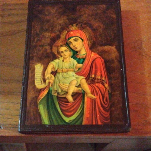Panagia Eleousa Orthodox Icon like new, lithograph on wood