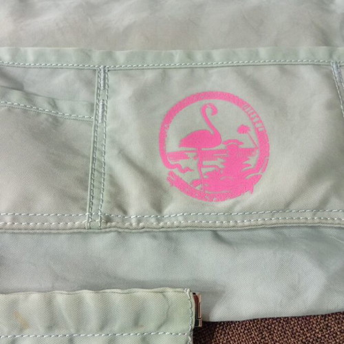 Diesel Spare Parts crossbody bag used, pink and turquoise nylon