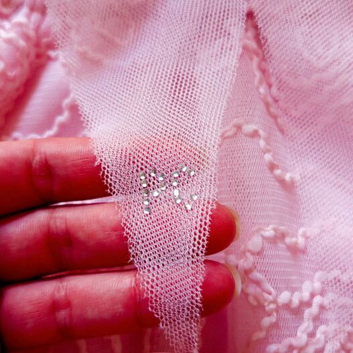 Liegelind pink baby dress with tulle and floral pattern, size 80