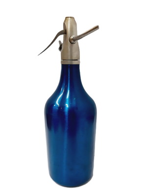 Rare USSR Metal Soda Syphon Electric Blue 1970 Like New