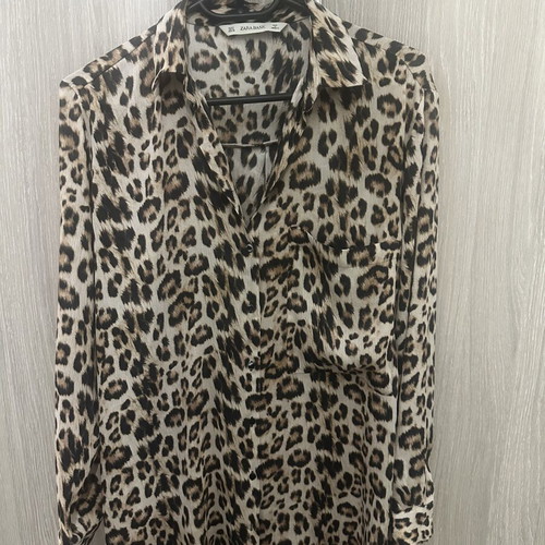 Leopard print shirt Zara like new, beige and brown, size M