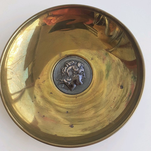 Brass Plate with 925 Silver Center Alexander the Great