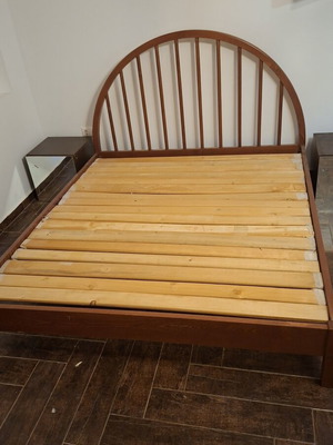 Wooden double bed used, 160×180 cm