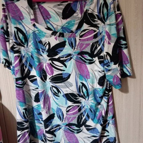 Women's short-sleeve blouse JM Collection XL multicolor like new
