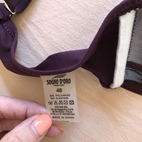 Sogno d’Oro purple bikini with black mesh, size 48