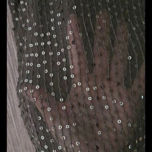 Promod black sleeveless top with sequins, one size, double fabric