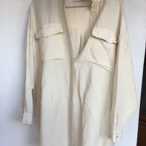 Viscose/Linen Oversized Beige Shirt XL Selected Femme like new