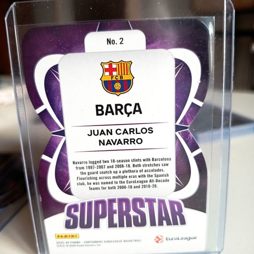 Juan Carlos Navarro Superstar Die-Cut 71/75 Panini Contenders EuroLeague card like new