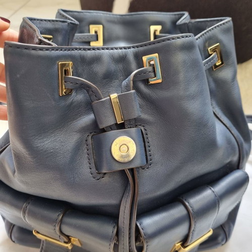 Michael Kors leather backpack like new, navy blue