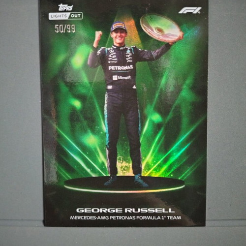 2026 Topps Lights Out F1 George Russell Green Lumina 50/99 sticker