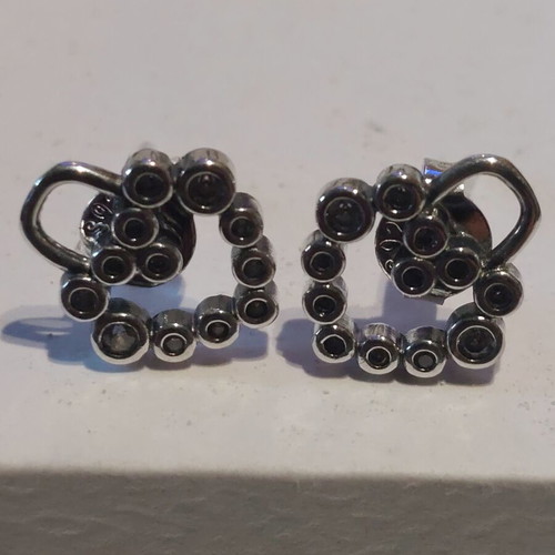 Heart earrings new with white zirconia and s925 stamp
