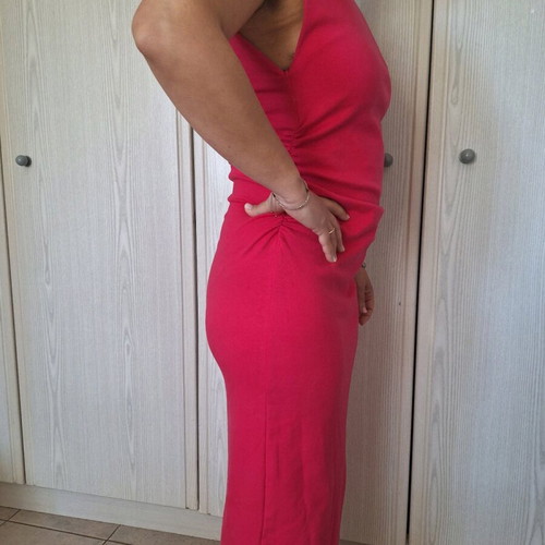 Long fuchsia sleeveless dress Zara size L like new