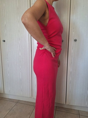 Long fuchsia sleeveless dress Zara size L like new