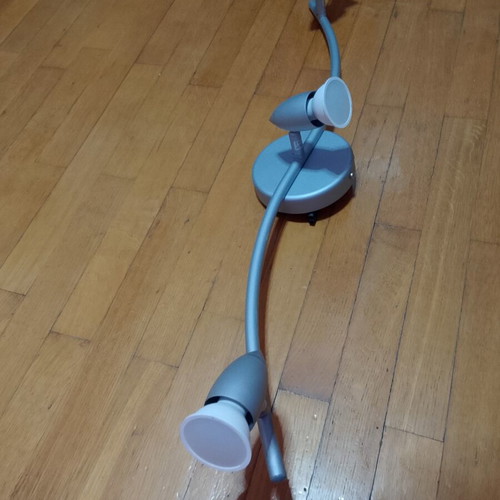 Ceiling light with 3 adjustable titanium spotlights, like new