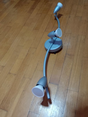 Ceiling light with 3 adjustable titanium spotlights, like new