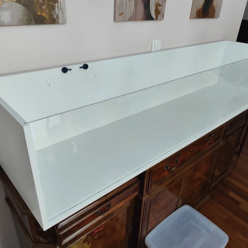 Custom Handmade Pet Enclosure with White Melamine and Plexiglass